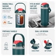thumbnail image 5 of Ozark Trail 30oz Vacuum-Insulated Stainless Steel Dual Lid Insulated Tumbler, Double Wall Vacuum Insulated Travel Tumbler with Sip & Chug Lid,, Green, 5 of 17