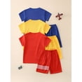 thumbnail image 6 of Fdqin Boys Shorts Sets 6Pcs Quick Drying Sports Short Sleeve T-Shirt and Active Shorts Summer Outfits for Kids Red Yellow Blue 4-5 Years, 6 of 8