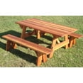 thumbnail image 3 of Best Redwood Picnic Table, Super Deck, Detached Bench and Square Corner-Size:30.5x54x60, 3 of 10