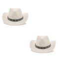 thumbnail image 2 of Sombrero de paja de vaquero de verano Sonducket sombrero de playa de ala ancha para hombre tejido a mano, 2 of 6