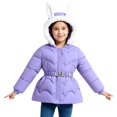 thumbnail image 3 of KAUOD Girls Winter Padded Puffer Coats Cute Bunny Hood Waterproof down Jackets Kids Quilted Insulated Windproof Outwear, 3 of 9