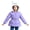 Purple, variant on Belted Hooded Puffer Coat for Girls Quilted Warm Winter Jacket with 3D Bunny Ears Cold Weather Belted Waist Outerwear Cute Soft Coat for Cold Weather