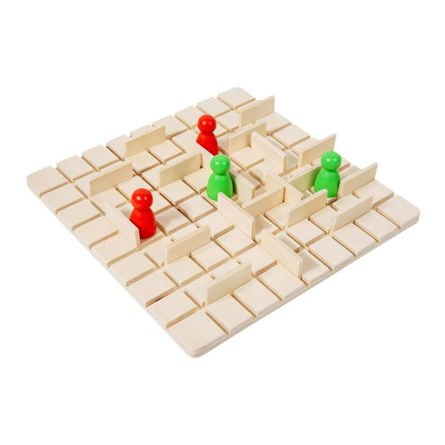 Juego de Mesa, Juego de Estrategia de Regalo, Juego de Rompecabezas de Madera 2 en 1, Juego Familiar de Estrategia de Madera para Adultos Y Niños