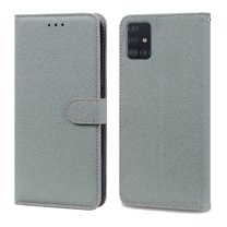 for Samsung Galaxy A51 5G Wallet Case with Wrist Strap Kickstand Magnetic Card Slots Phone Cover for Samsung Galaxy A51 5G (6.5 Inch),Gray