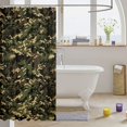 thumbnail image 3 of Manfei Rustic Mosaic Shower Curtain 72Wx84L, Mid Century Camo Bathroom Shower Curtain, Khaki, 3 of 5