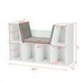 thumbnail image 5 of Kid Storage Cabinet Multifunctional Bookcase with Cushioned Seat White, 5 of 5