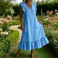 thumbnail image 5 of Horkkom Maxi Dresses for Women Linen Sleeveless Summer Dresses Flowy Everyday Wear Long Dresses,S-2XL, 5 of 6