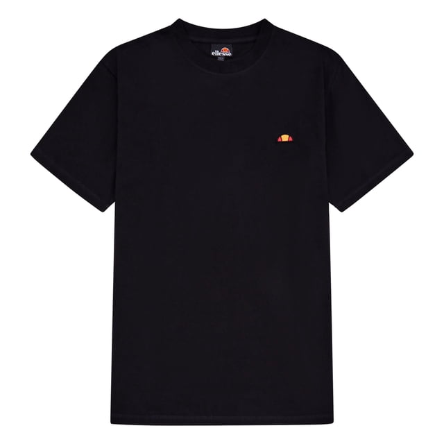 ellesse Camiseta Hombre - CASSICA, manga corta, cuello redondo, logo, algodón, color liso Negro L (Large)