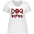 thumbnail image 3 of Inktastic Dog Mom with Paw Print in Plaid Women's Plus Size T-Shirt, 3 of 5