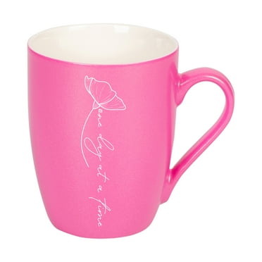 Elanze Designs One Day At A Time Princess Pink 10 ounce New Bone China Coffee Cup Mug