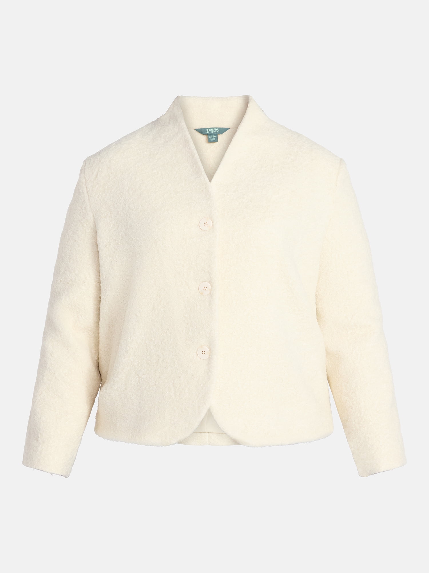 Terra & Sky Women's Plus Long Sleeve Cocoon Jacket, Sizes 0X-5X