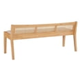 thumbnail image 4 of Powell Bilberry Upholstered Bench with Rattan Cane Back, Natural/Beige, 4 of 21