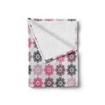 thumbnail image 2 of Abstract Soft Flannel Fleece Blanket, Repeating Modern Simplistic Floral Motifs on Muted Tone Background Print, Cozy Plush for Indoor and Outdoor Use, 50" x 70", White and Multicolor, by Ambesonne, 2 of 6