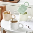 thumbnail image 3 of Billuyoard Taza de café de cerámica multiusos para el hogar, escuela, oficina, viaje, té, bebida, desayuno, taza de agua, accesorios para bebidas Teteras Beige Billuyoard HA081210-03, 3 of 6