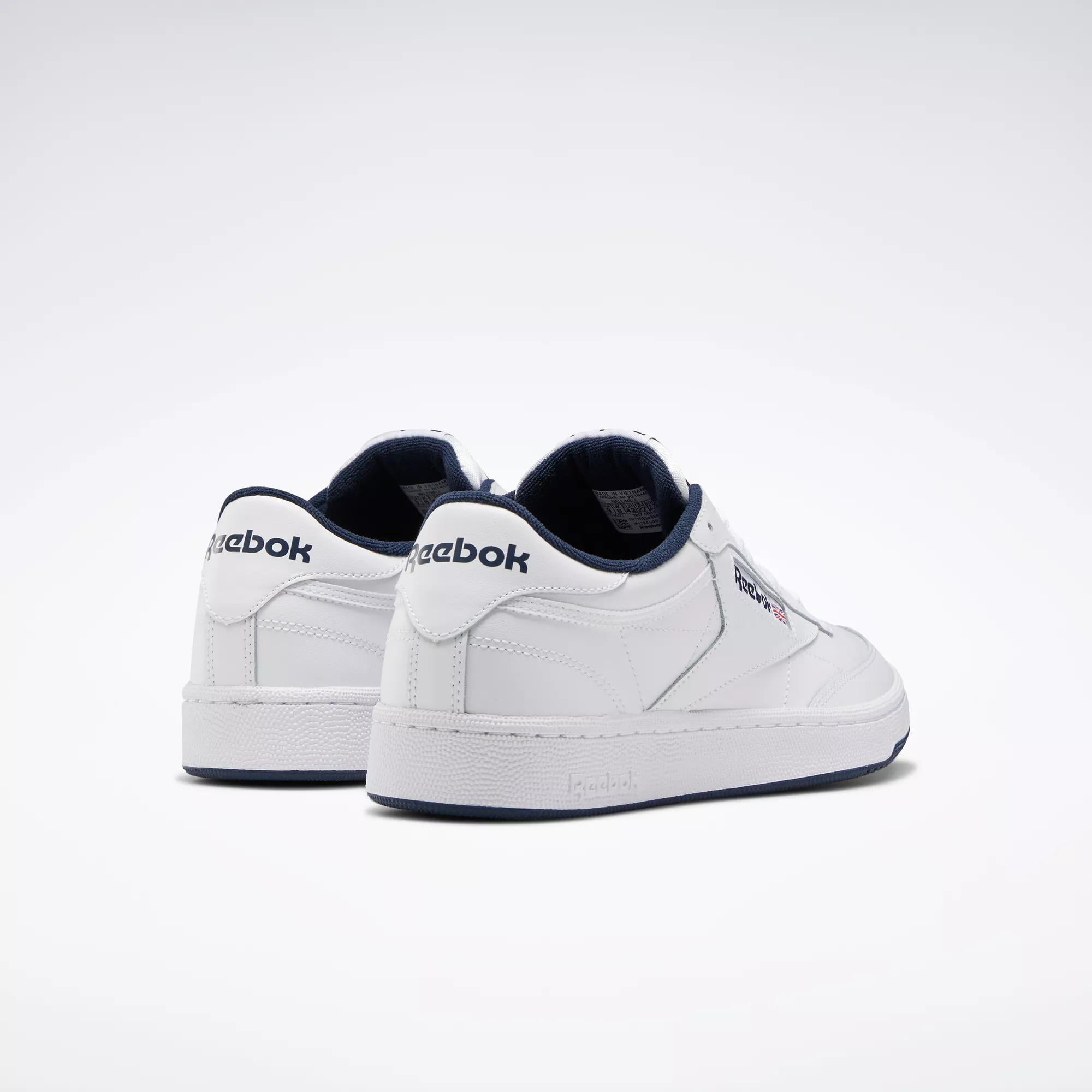 Reebok Men's Club C 85 White/Navy Leather Lifestyle Sneaker Shoes