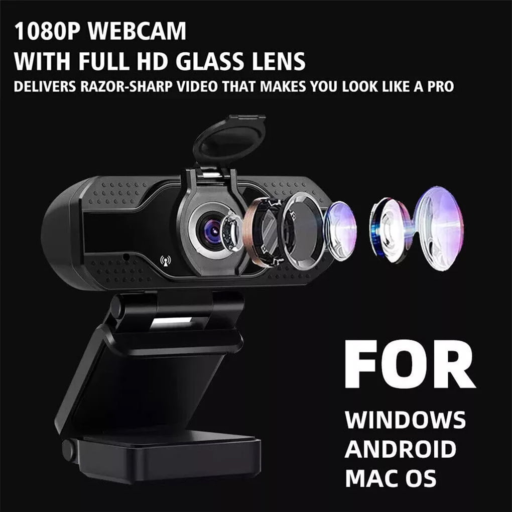 1080P Full HD Web Camera Manual  Computer Camera With Universal Clips Fits Laptops Desktops Monitors Webcam With Microphone
