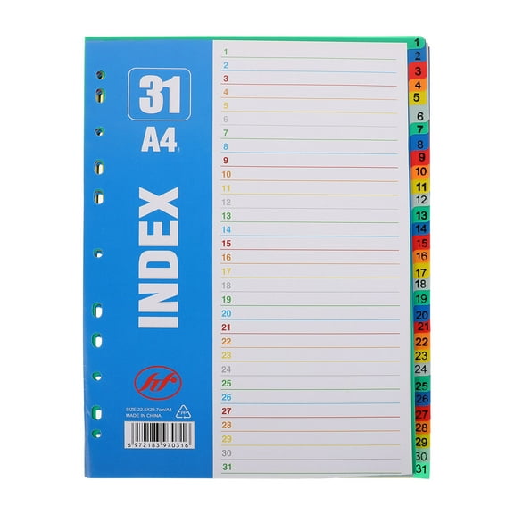 Raindrops 1 Set Binder Divider With Tabs 1 31 Binder Index Divider Office Subject Divider Binder 11 Hole A4 Notebook Index Page Notebook Page Divider