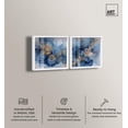 thumbnail image 2 of Sapphire Dust Radiance Diptych Pair Shadowbox Print Coastal Abstract Art Set by Art Remedy, White Frame, 12 x 12, 2 of 6