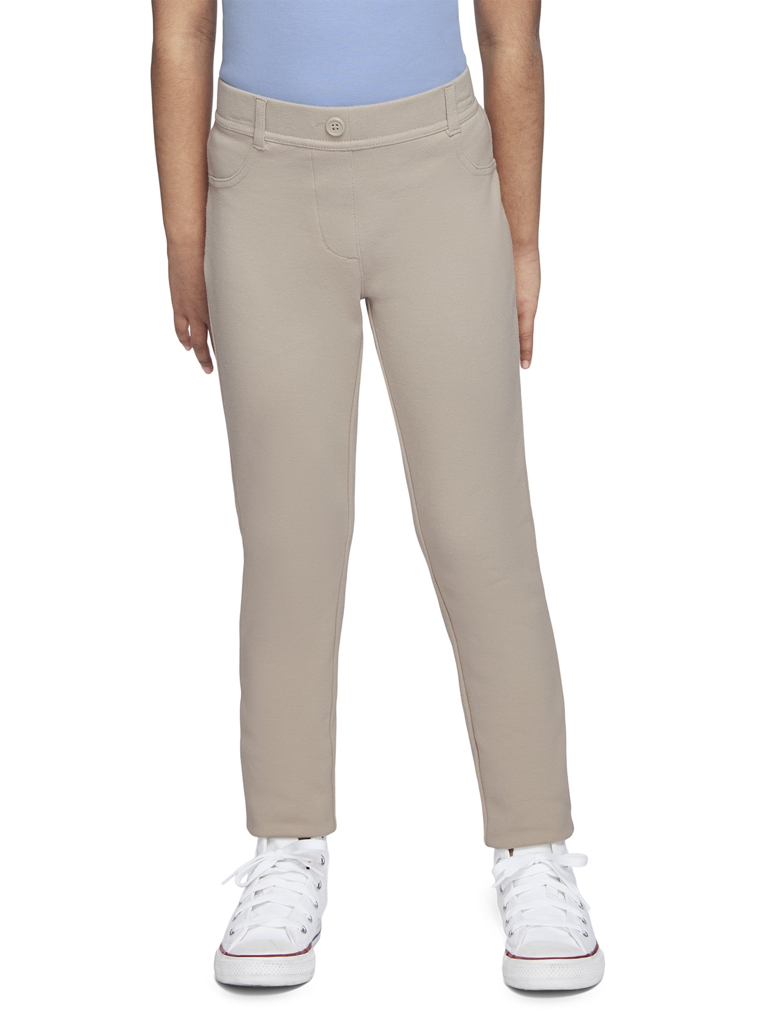 Wonder Nation Girls School Uniform Stretch Ponte Knit Leggings, Sizes 4-16 & 8-20 Plus