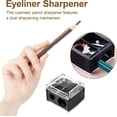 thumbnail image 3 of 3 PCS Eyeliner Sharpener,2 Holes Makeup Sharpener,Plastic & Stainless Steel Compact Eyebrow Pencil Sharpeners for Various Sizes of Eyebrow Pencil,Eyeliner,Lip Liner etc,Easy to Clean(Black), 3 of 7