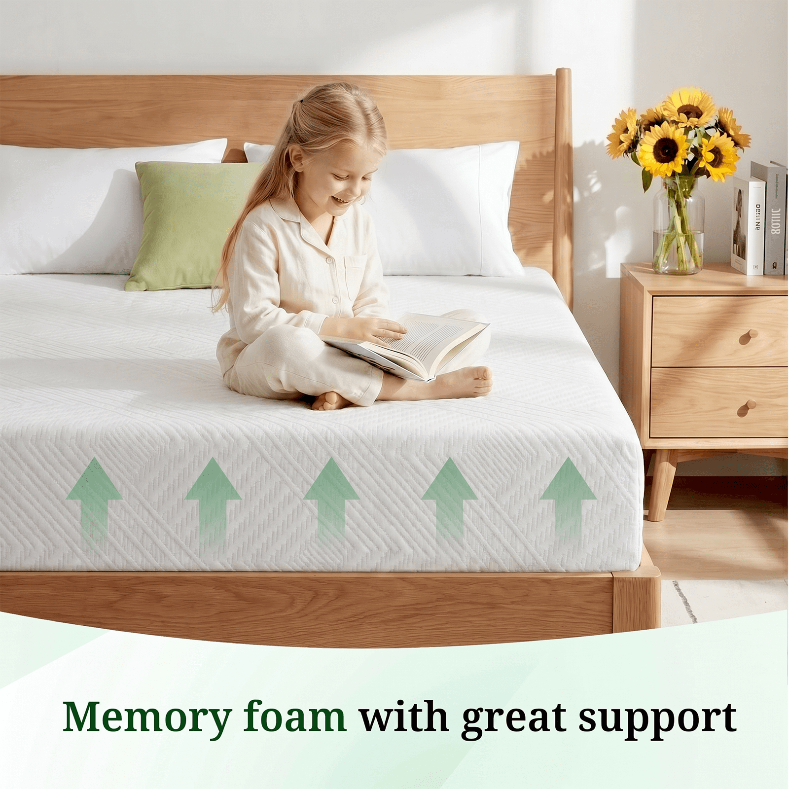 5 inch Twin Gel Memory Foam Mattress, Medium Firm mattress in a box, Cool and Skin-Friendly material for Kids & Adults