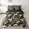 thumbnail image 2 of Feelyou Camouflage Camo Bedding Comforter Set 7pcs, Green Abstract Ombre Full Bedding Set, 2 of 8