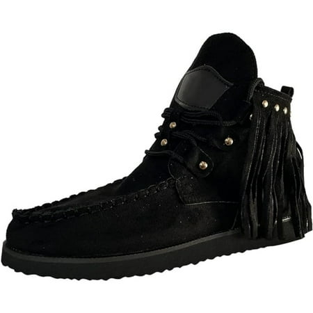 Comfortable Booties For Women Boots Shoes Tassel Round Retro Toe Leather Casual For Women Boots Women S Boots Womens Fold Over Boots Lace Up Boots For Women 