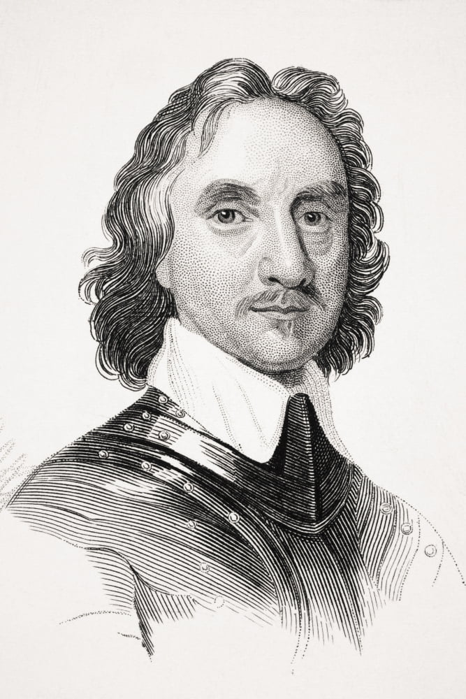 Oliver Cromwell 1599 To1658 English Military Leader And Politician Head Of State 1653 To 1659 From Old Englands Worthies By Lord Brougham And Others Published London Circa 1880s Canvas Art - Ken Welsh