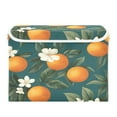 thumbnail image 7 of Yayeee Collapsible Cube Storage Bin with Lid Fabric Closet Decorative Basket with Handles, Retro Floral Orange, 7 of 7