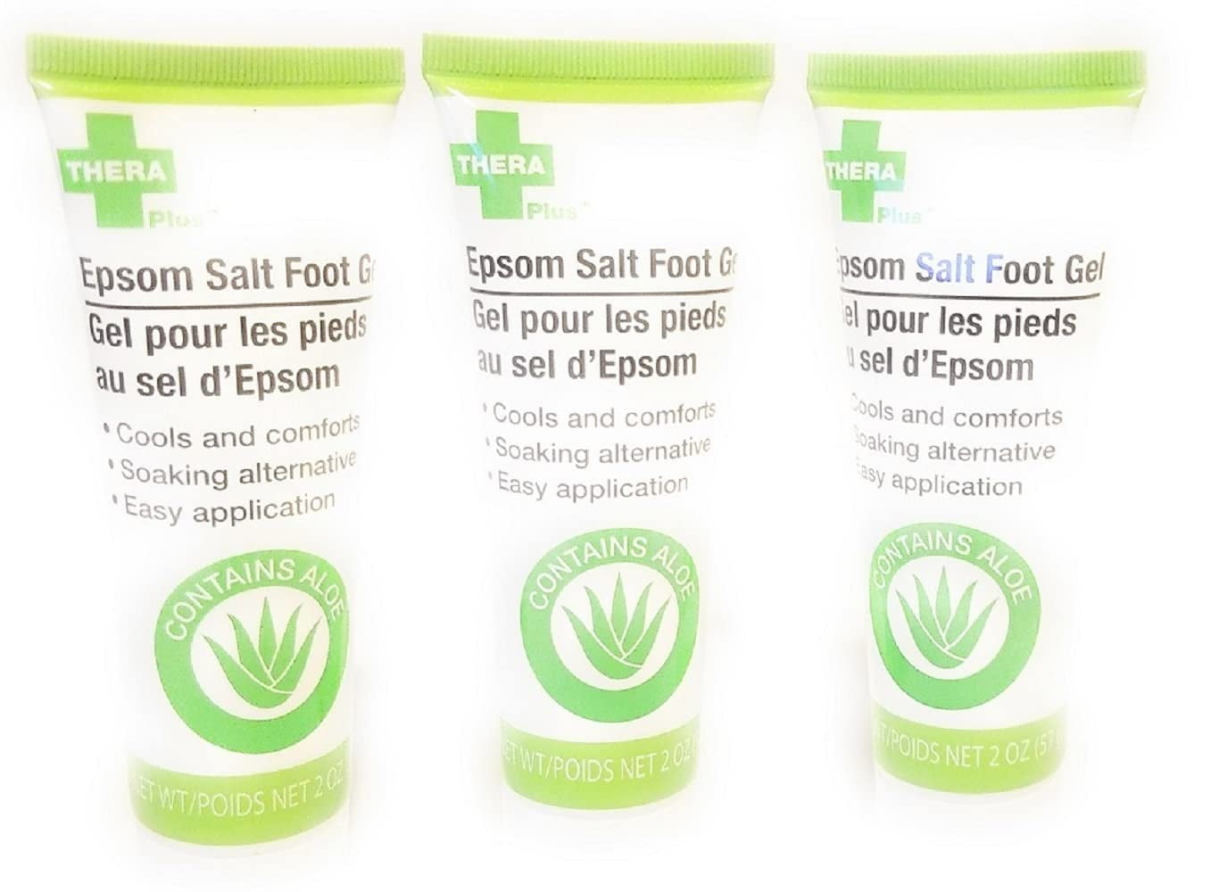 Epsom Salt Foot Gel for Swollen Achy Feet, 3ct Set, 6 Ounces/ 2 Ounces