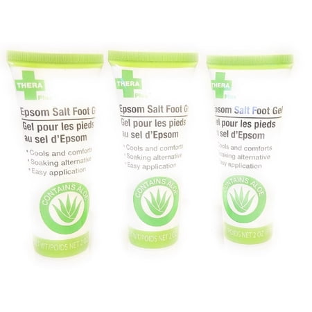 Epsom Salt Foot Gel for Swollen Achy feet  3-Ct Set  6 Ounces/ 2 Ounces