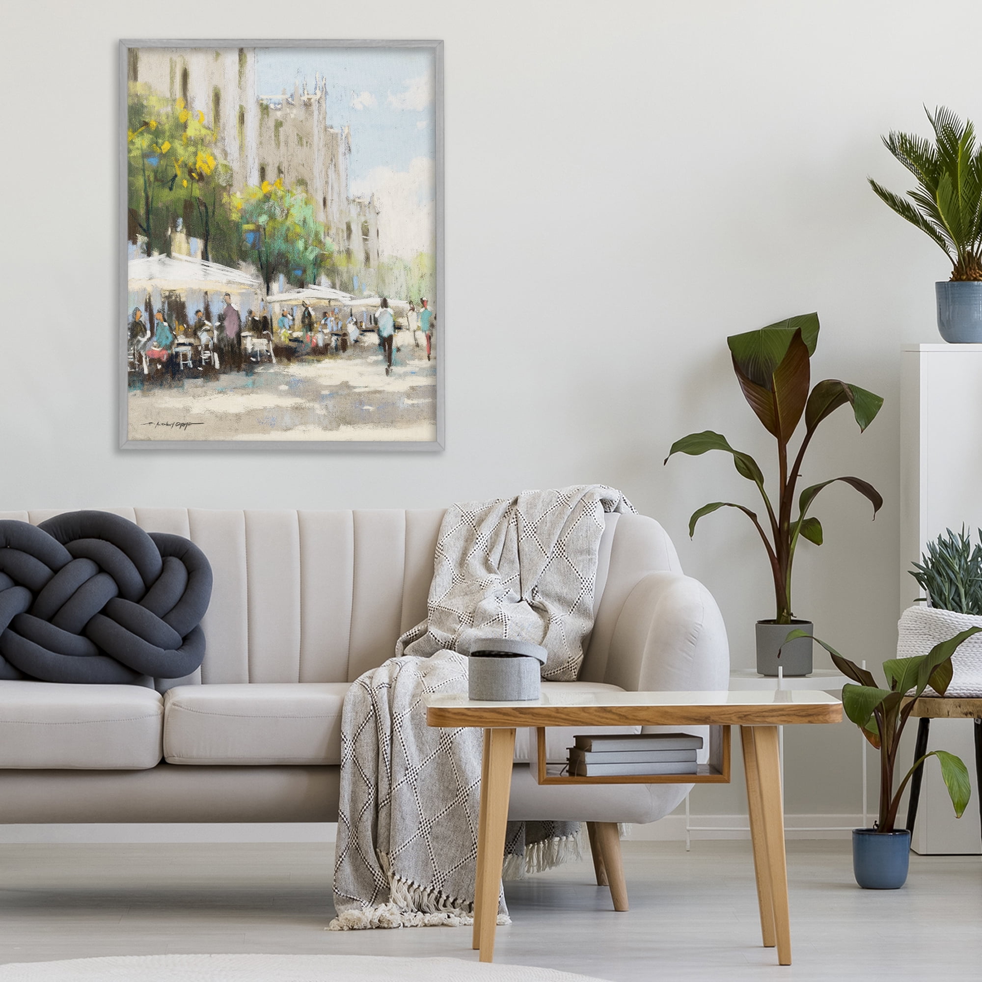Stupell Industries Street Cafe on Boulevard Gray Framed Giclee Art, design by Anthony Orme