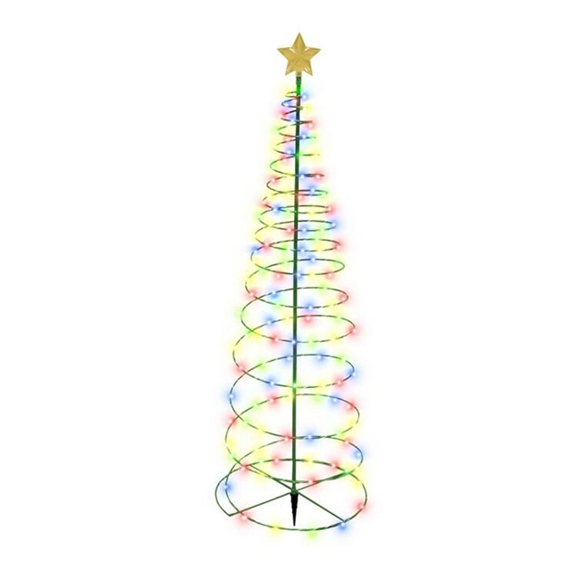 Espiral solar espiral Árbol de Navidad LED Luz Al aire libre Patio trasero Pathway Automático Lámpara a prueba de viento Decoración para el hogar Suministros de iluminación Luz colorida Eigraketly HA009766-01B