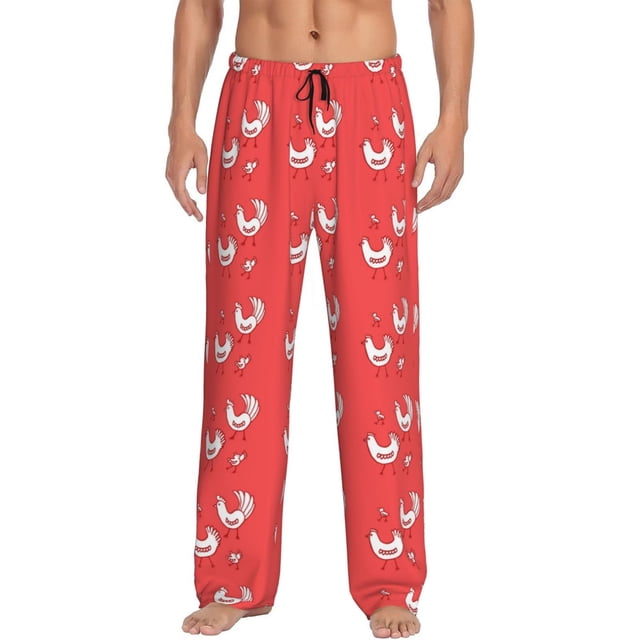Balery Cartoon Rooster Pantalones de pijama para hombre, pijama ultraligero, pantalón de descanso-XX-Large