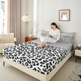 thumbnail image 4 of Feelyou Luxury Cheetah Print Full Size Sheets, Fashion Sequin Print Bed Sheets, Chic Abstract Sheet Sets, Microfiber Bedroom Decor, 4pcs, 4 of 7