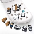 thumbnail image 1 of Set of 10 shoe charms, naked bear design, with detachable holes, cute flowers, PVC buttons, shoe accessories, 1 of 3