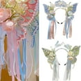 thumbnail image 2 of Girls Headband Flower Butterfly Blingbling Pearls Detail for Evening Dinner Dress Stylish Outfits, 2 of 9