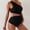 Black, variant on Maternity Swimsuit Spaghetti Strap Women Bikini Set Maternity Vacation Style Solid Color Romantic Off-One Shoulder Backless Bikini Drawstring Style Loose One Shoulder Strap Swimsuit
