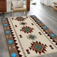 thumbnail image 3 of Kitchen Mats for Floor 3x5 Ft, Boho Southwest Non Slip Area Rugs for Kitchen Bedroom Entryway, Farmhouse Aztec Tribe Brown Blue Plaid Washable Carpet Runner Rug Floor Mats for Bedroom Home Decor, 3 of 9