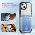 thumbnail image 6 of ELEHOLD for iPhone 14 Plus Case,Clear Card Holder Kickstand Credit Card Slot Soft TPU+Hard PC Slim Bumper Anti-Scratch Shockproof Protective Wallet Case for iPhone 14 Plus,Black, 6 of 8