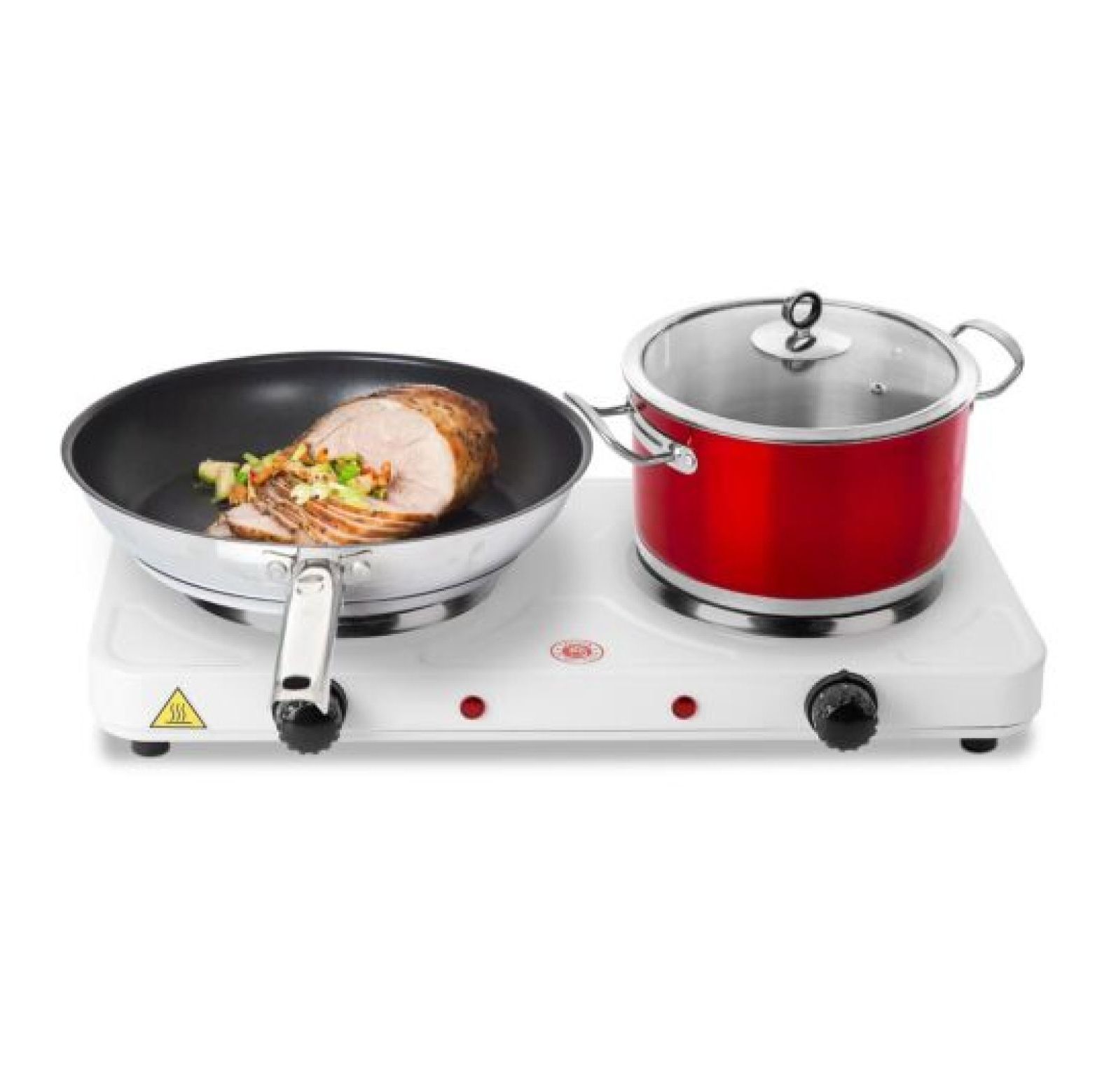 2000W Portable Cooktop Dual Burner Cast Iron Electric Stove for Kitchen Cooking