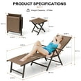 thumbnail image 6 of Crestlive Products Brown Outdoor Folding Patio Chaise Lounge Chair, Aluminum Recliners and Table Set, 6 of 10