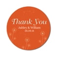 thumbnail image 1 of Darling Souvenir Round 45 Pcs Dandelion Wishes Thank You Stickers Personalized Bride Groom Names And Date Envelope Seals-Orange, 1 of 4