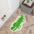 thumbnail image 6 of Green Crocodile Pattern Area Rugs Ultra Soft Kids Floor Mat Machine Washable Carpet Non Slip Bath Mat Playroom Nursery Living Room (15.7x29.5in), 6 of 9