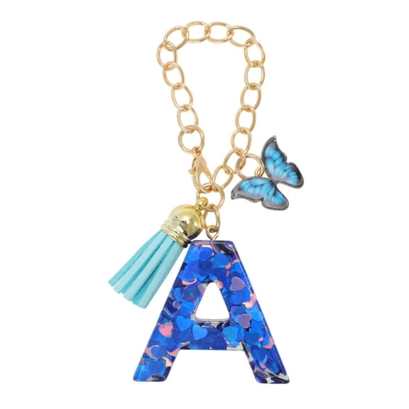 Unique Bargains 1 Pc Butterfly Letter A Water Cup Pendant for Office Blue Alloy Plastic