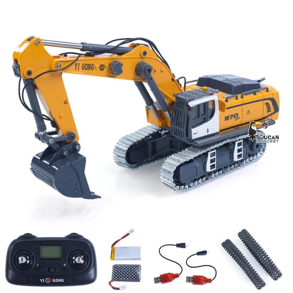 US Stock 1/50 RC Excavator K970 Vehicle Lifting Digger Metal Bucket Tracks Sound