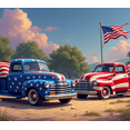 thumbnail image 4 of Vintage Truck Banner Patriotic Stars Stripes Design Pickup Decoration Outdoor Display for Car Enthusiasts National Holidays, 4 of 8