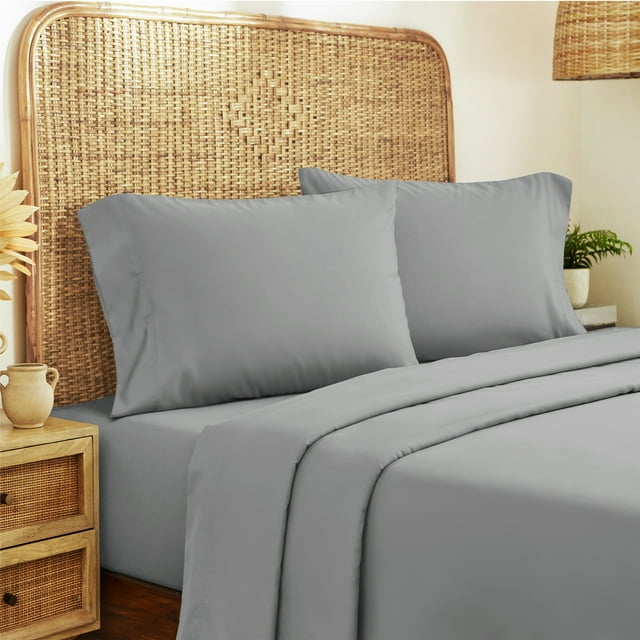 California Design Den - Luxury Sheets Bed 100% Cotton, 600 Thread Count, Deep Pocket, Snug Fit, Soft & Crisp Best Bedsheet Set with Sateen Weave