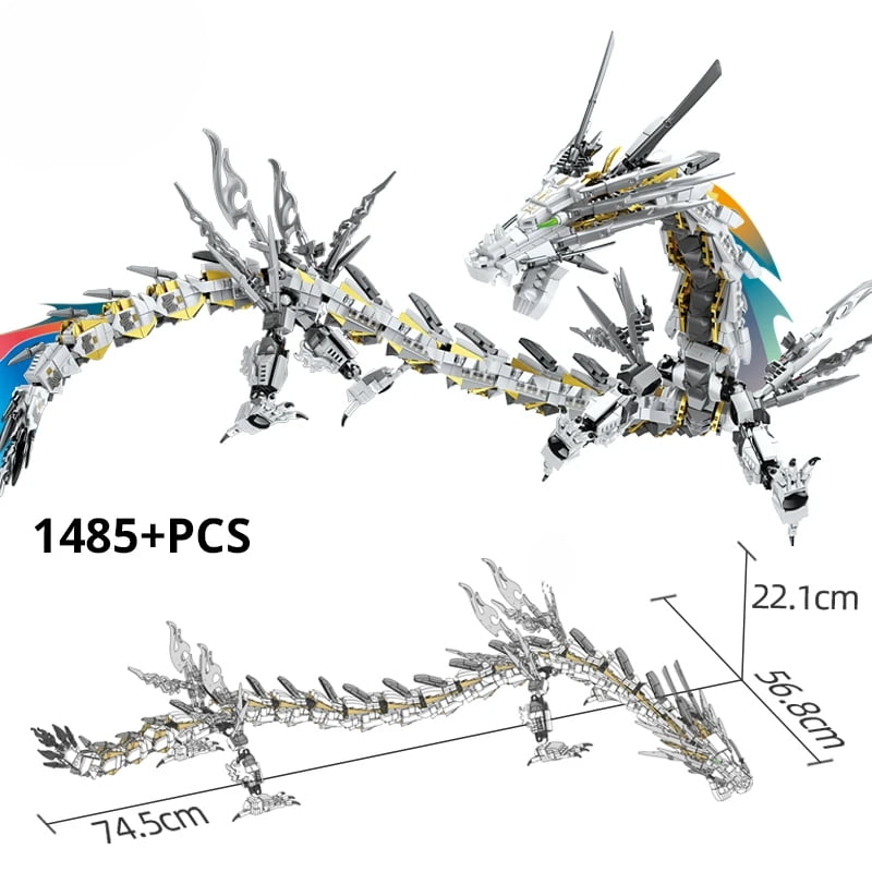 1485PCS White Dragon Model Building Blocks Movie Series City Bricks Educational Construction Toys For Children Friends