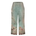 thumbnail image 4 of Binmer Womens Capris Plus Size with Pockets Fashion Womens Casual Elastic Loose Pants Straight Wide Leg Trousers Pants, 4 of 5